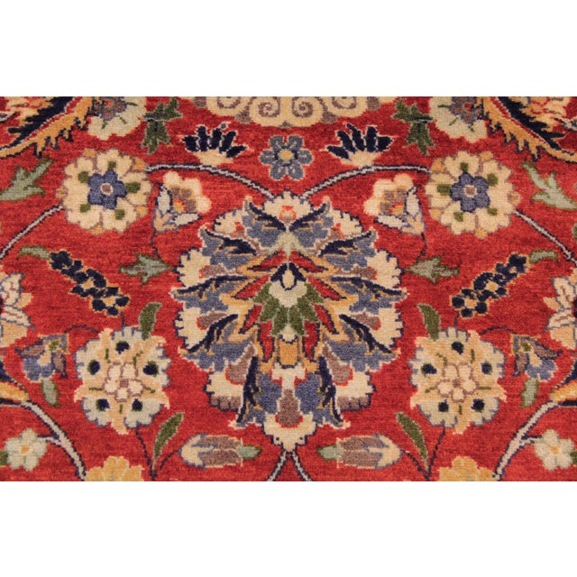 Elegant Agra Tabriz Pak-Persian Red/Blue Wool Rug - 9'3'' X 12'2'' For Sale In New York - Image 6 of 9
