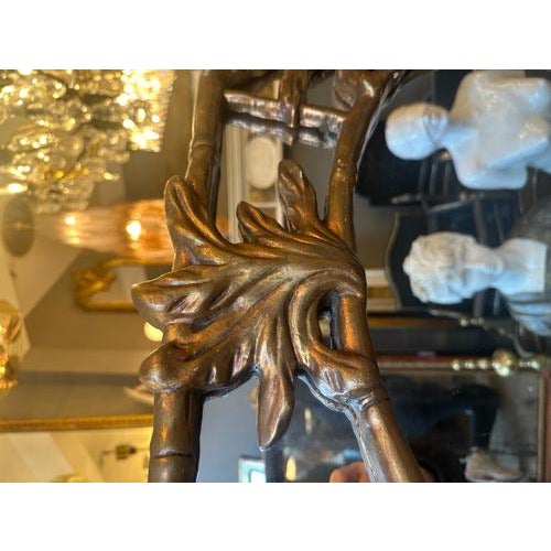 Vintage French Gold Giltwood and Faux Bamboo Mirror, 1920s For Sale - Image 6 of 10