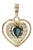 Late 20th-Century 14k Yellow Gold Natural Sapphire and Diamond Heart Pendant For Sale