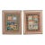 Mid 20th Century Persian Miniature Silk Paintings, Framed - Set of 2 For Sale