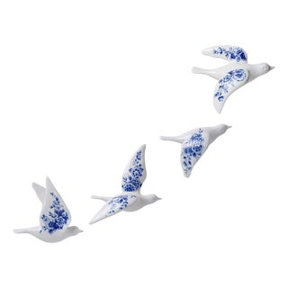 Delft Blue Wall Decoration Ceramic Birds from Heinen Delfts Blauw, 2026, Set of 4 For Sale