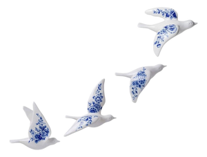 Delft Blue Wall Decoration Ceramic Birds from Heinen Delfts Blauw, 2026, Set of 4