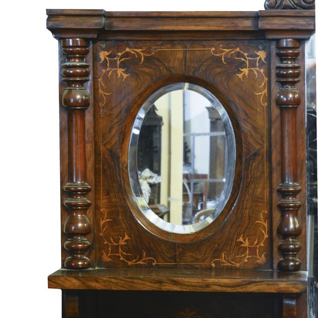 Servant Sideboard in Walnut Inlaid with France Mirror, 1850s For Sale - Image 10 of 18