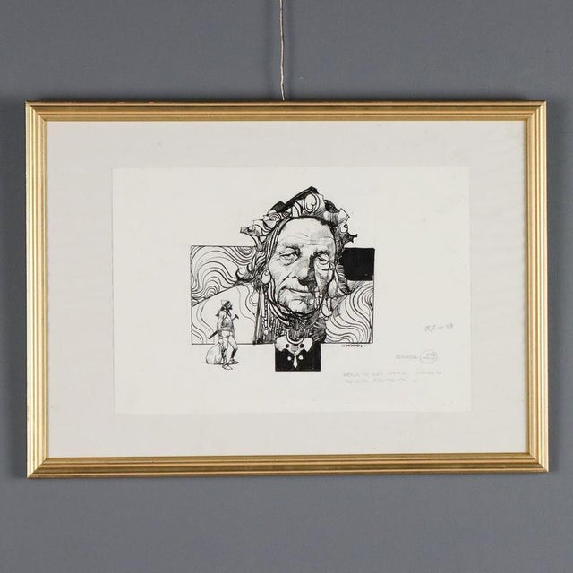 Sergio Toppi, Figurative Composition, Mixed Media on Paper For Sale - Image 11 of 11