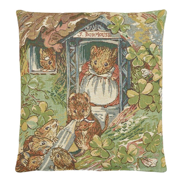Dormice Tapestry Cushion With Feather Filler - 33x33cm (13"x13") For Sale