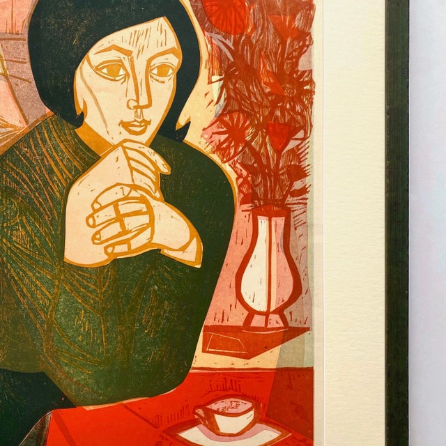 Irving Amen Vintage 1965 Mid Century Modern " Summer " Limited Edition Framed Hand Signed Original Fine Art Woodcut Print For Sale - Image 13 of 18
