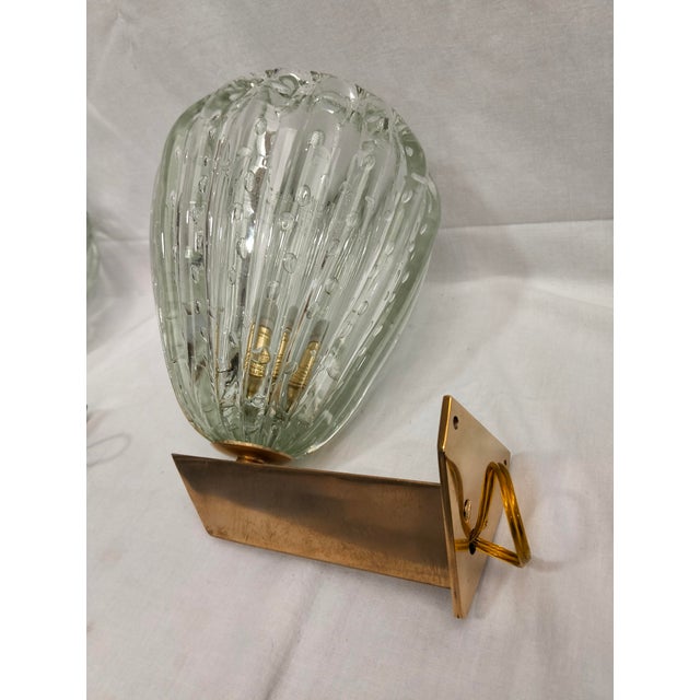 1980s Murano Glass Wall Lights by Ercole Barovier for Barovier & Toso, 1980s, Set of 2 For Sale - Image 5 of 9