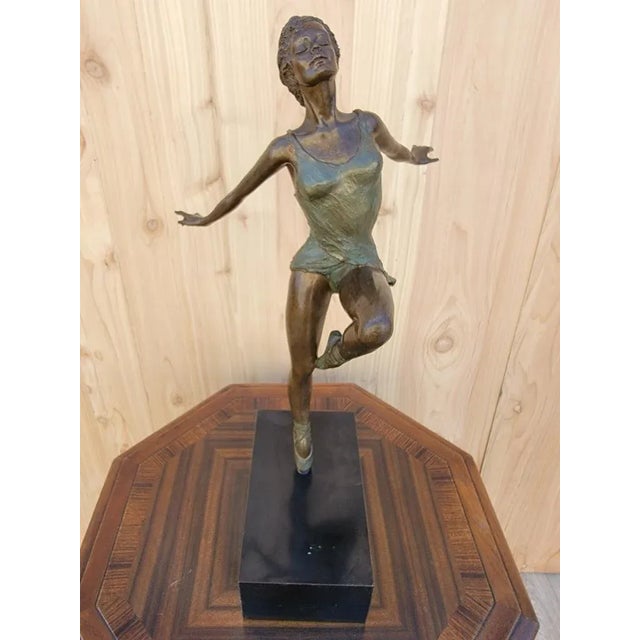 Bronze Vintage Bronze Ballerina Sculpture by Peggy Mach For Sale - Image 8 of 10