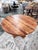Rustic Vintage Solid Wood Round Pedestal Dining Table For Sale - Image 3 of 8