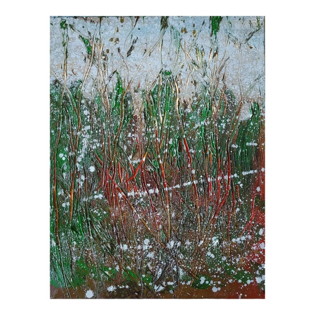 Contemporary Abstract Oil on Canvas "Autumn Fire 1" by Reiner Heidorn For Sale