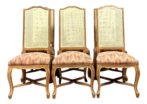 Antique Louis XV Chairs with High Backs in Limed Wood, 1890s, Set of 6