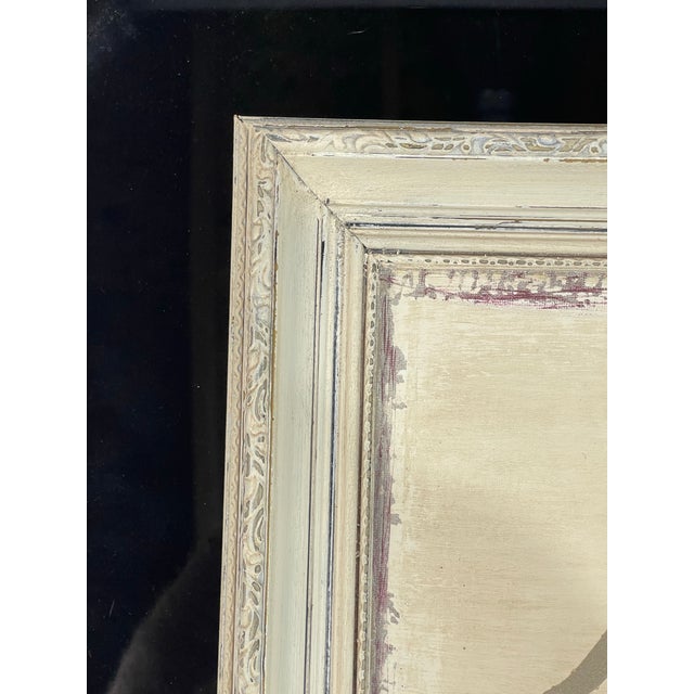2020s Contemporary Primitive Horse Painting in Distressed Cream Frame For Sale - Image 5 of 7