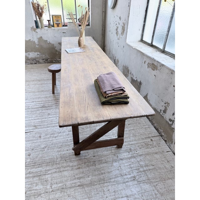 Pine Farmhouse Folding Table, 1950s For Sale - Image 16 of 18