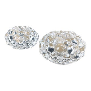 1990s Orrefors Raspberry Medium Crystal Votive Holders - a Pair For Sale