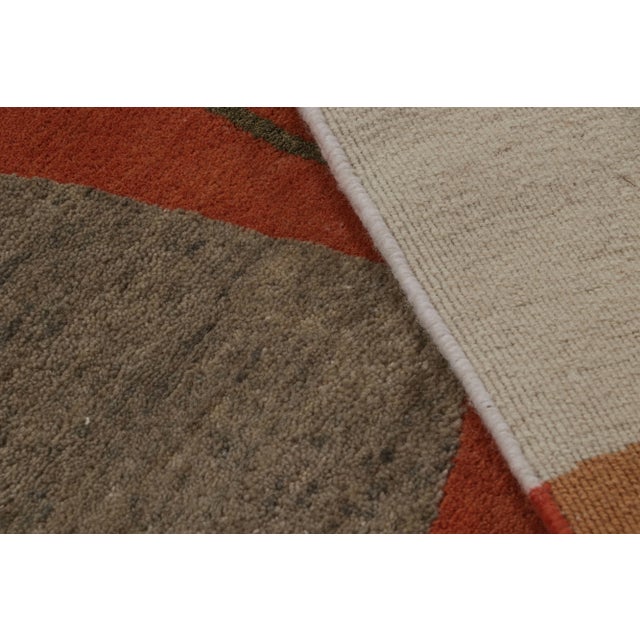 Textile Rug & Kilim X Jenn Ski Orange Mid-Century Modern Style Rug With Geometric Patterns For Sale - Image 7 of 7