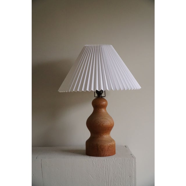 Unique Vintage Scandinavian Modern Sculptural Organic Wooden Table Lamp purchased and shipped from Denmark in 2024 for a...