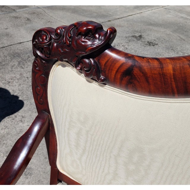 Chinoiserie Dm Antique Asian Rosewood Carved Foo Dogs Settee For Sale - Image 3 of 10