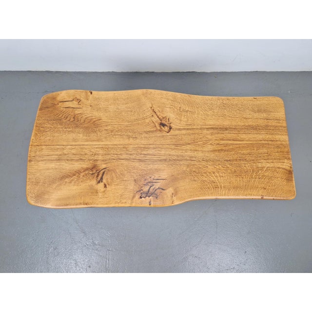 Brown Vintage Brutalist Oak Tree Trunk Side Table, Spain, 1960s For Sale - Image 8 of 9