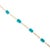 Ladies 14k Yellow Gold Turquoise Station Chain Necklace For Sale - Image 4 of 7