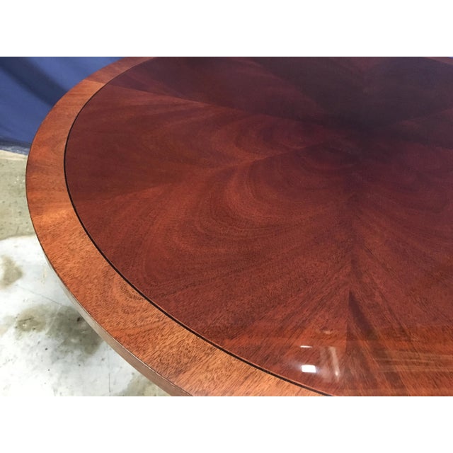 Brown 42” Round Mahogany Georgian Style Accent Foyer Table by Leighton Hall Made-To-Order For Sale - Image 8 of 9