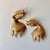 Vintage pair of hanging brass koi goldfish. The pair were produced in Japan with hammered provenance on the backside of...