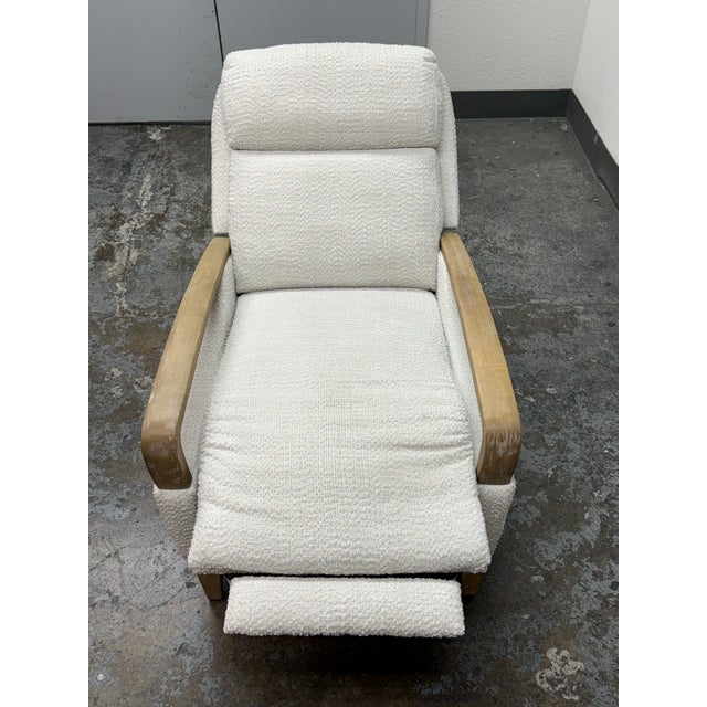 Ivory Macy’s Abelli Fabric Pushback Recliner For Sale - Image 8 of 12