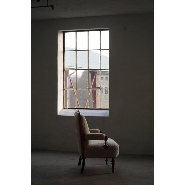 Danish 2-Seater Seater Sofa in Shearling Lambswool and Wood, 1930s For Sale - Image 16 of 18