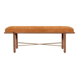 Halls Bench, Brown Suede For Sale