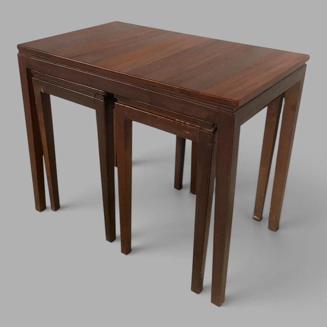 Wood Afromosia Teak Nesting Tables by Richard Hornby for Fyne Ladye, 1960s, Set of 3 For Sale - Image 7 of 8