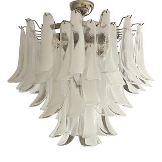 Large White Murano Chandelier For Sale