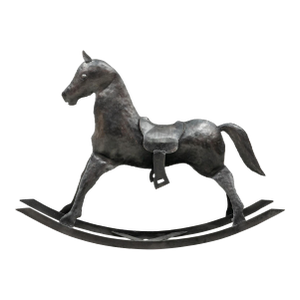 Vintage Handmade Hammered Iron Rocking Horse
