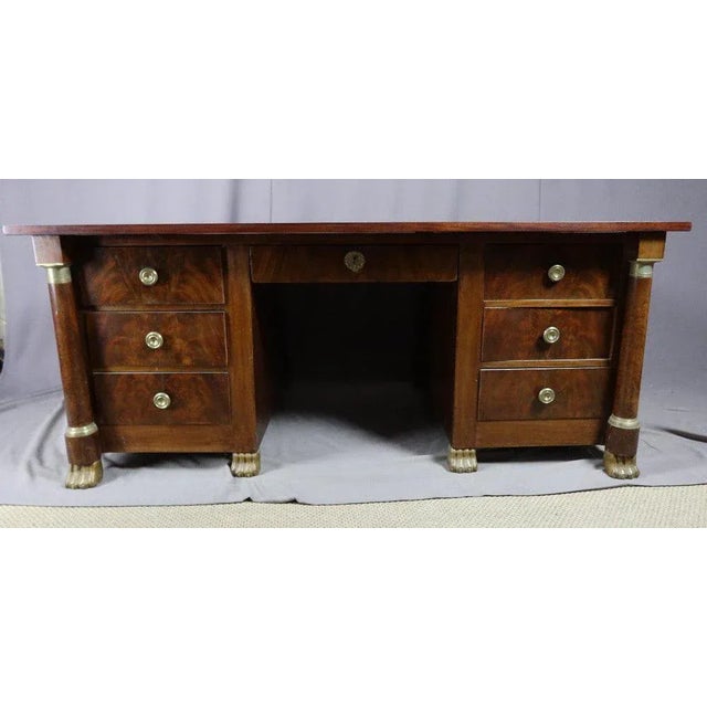 Large Empire Style Desk in Mahogany For Sale - Image 11 of 13