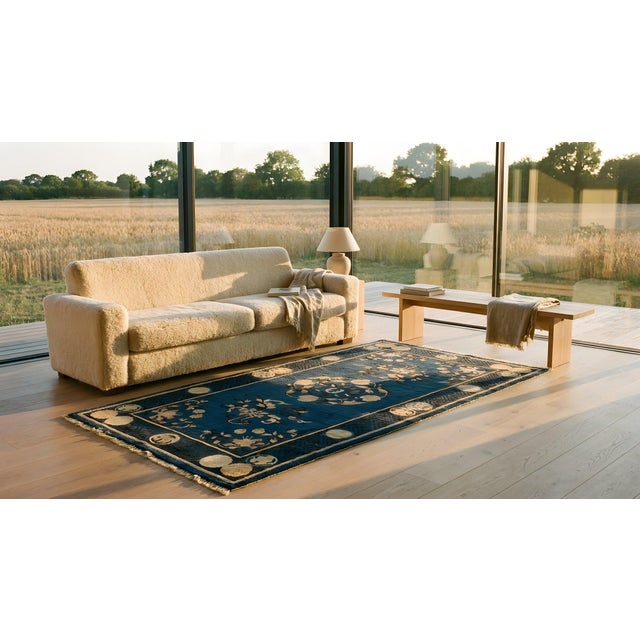 Late 19th Century Antique Chinese - Ningxia Rug For Sale - Image 5 of 6