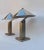 Restored Pair of Formidable Steel Table "Arquitectura" Table Lamps With Original Finials by Sergio Orozco for Brueton For Sale - Image 9 of 12