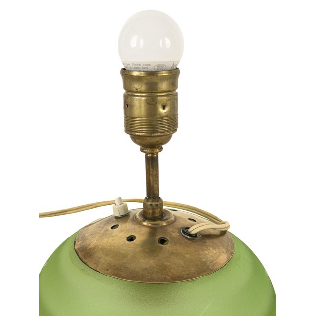 Table Lamp in Frosted Glass, Sea-Grass Shade and Brass by Edward Hald for Orrefors, Sweden, 1940s For Sale - Image 6 of 14
