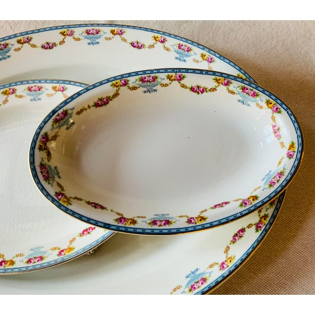 1920s English Bone China Oval Platters - Set of 3 For Sale - Image 4 of 18
