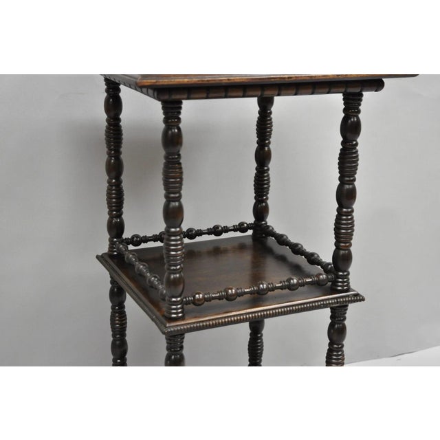 Antique American Empire Mahogany Carved Paw Foot 3 Tier Plant Stand Side Table For Sale - Image 9 of 15