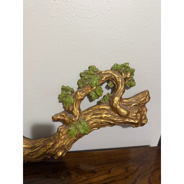 Plastic Vintage Gilt Branch With Birds Wall Sculpture For Sale - Image 7 of 8