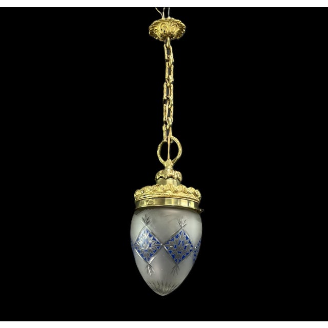 Art Nouveau Hanging Lamp in Bronze, 1890s For Sale - Image 4 of 9