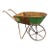 Small Rustic Reclaimed Painted Metal Wheelbarrow in Green, 10.5” X 18.5” For Sale