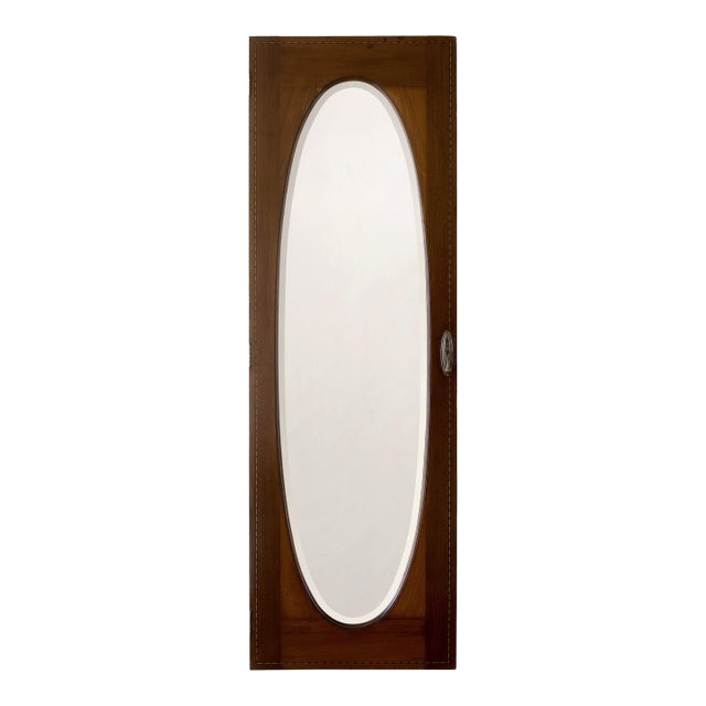 Antique Cabinet Door Floor Mirror For Sale