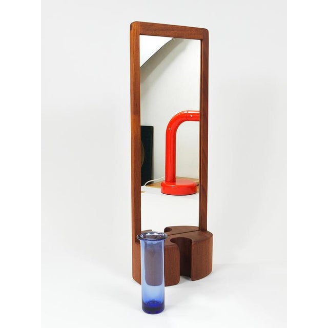 Vintage Danish Wall Mirror with Glass Vase, 1960s For Sale - Image 11 of 18