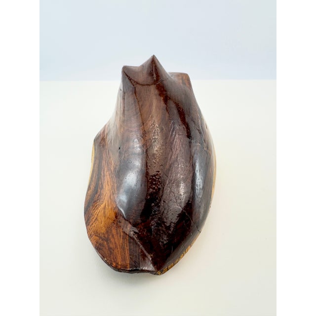 Vintage Hand-Carved Solid Wood Conch Shell Sculpture For Sale - Image 10 of 12