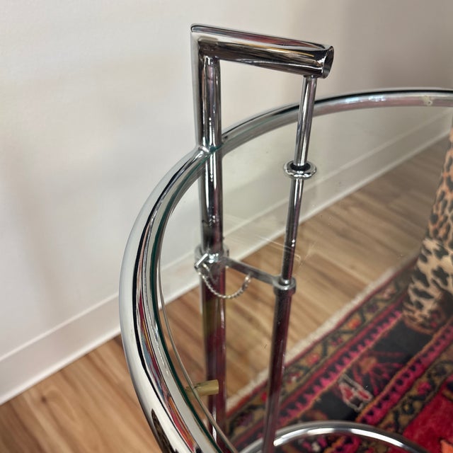 1960s Eileen Gray’s E-1027 Style Tubular Chrome Side Table For Sale In Kansas City - Image 6 of 9