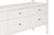 Matthew Izzo Home Jordan White Textured Linen Six Drawer Console Table With Glass Top and Polished Brass Knobs For Sale In New York - Image 6 of 7