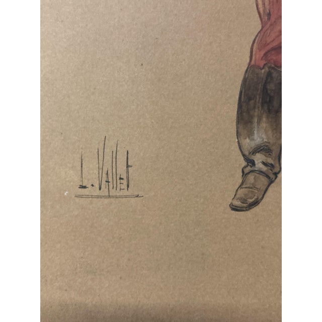 Louis Vallet, Non-Commissioned Officer of the Guides, 1869, Watercolor, Pen and Gouache, Framed For Sale - Image 3 of 11