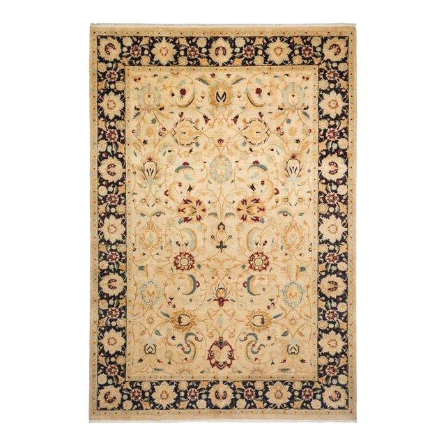 Mogul Collection Hand-Knotted Area Rug - Ivory Collection 6' 2" X 9' 0" For Sale - Image 10 of 10