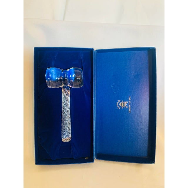 Val Saint-Lambert Vintage Val St. Lambert "Don’t Judge This!" Crystal Gavel For Sale - Image 4 of 13