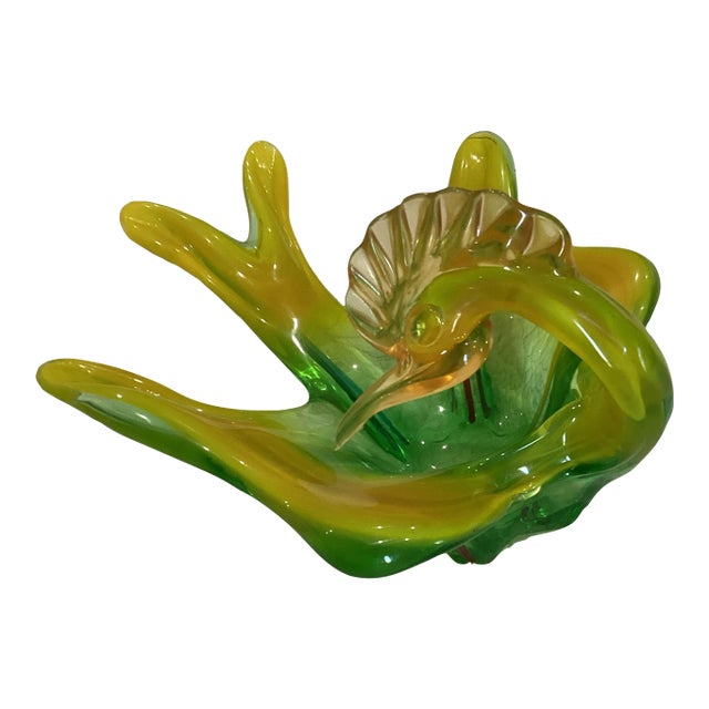 Ferro & Lazzarini Murano Glass Bird Bowl, Made for Jordan Import Company For Sale
