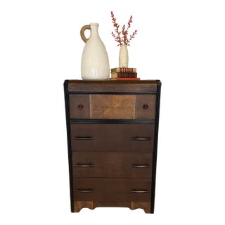 1930s Atributed to Webb Furniture Co Art Deco Waterfall Edged Chest of Drawers For Sale